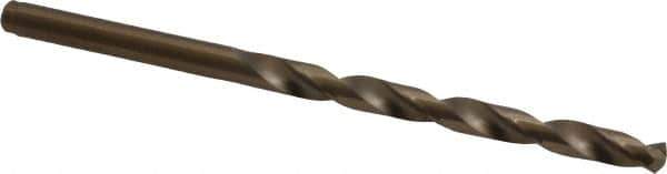 Cleveland - #14 135° Cobalt Jobber Drill - Oxide/Gold Finish, Right Hand Cut, Spiral Flute, Straight Shank, 3-3/8" OAL, Split Point - Apex Tool & Supply