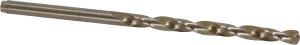 Cleveland - #22 135° Cobalt Jobber Drill - Oxide/Gold Finish, Right Hand Cut, Spiral Flute, Straight Shank, 3-1/8" OAL, Split Point - Apex Tool & Supply