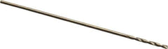 Cleveland - #77 135° Cobalt Jobber Drill - Oxide/Gold Finish, Right Hand Cut, Spiral Flute, Straight Shank, 7/8" OAL, Split Point - Apex Tool & Supply