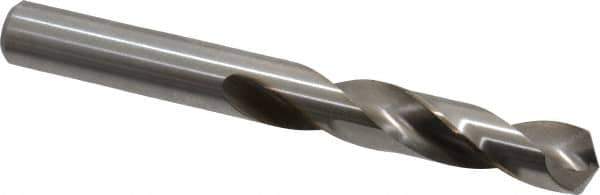 Cleveland - 21/64" 135° Spiral Flute High Speed Steel Screw Machine Drill Bit - Bright Finish, Right Hand Cut, 1-11/16" Flute Length, 2-15/16" OAL, Split Point, Straight Shank - Apex Tool & Supply