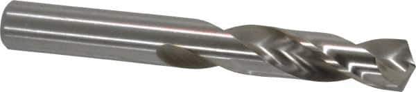 Cleveland - 7/16" 135° Spiral Flute High Speed Steel Screw Machine Drill Bit - Bright Finish, Right Hand Cut, 2-1/16" Flute Length, 3-7/16" OAL, Split Point, Straight Shank - Apex Tool & Supply