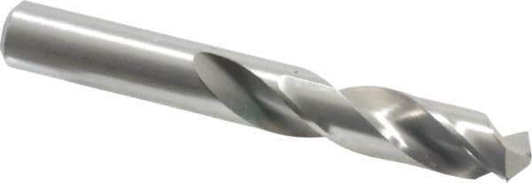 Cleveland - 31/64" 135° Spiral Flute High Speed Steel Screw Machine Drill Bit - Bright Finish, Right Hand Cut, 2-3/16" Flute Length, 3-11/16" OAL, Split Point, Straight Shank - Apex Tool & Supply