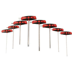 Wiha - 1 Piece, Ergo Dual Component Ball End & T-Handle Driver Hex Key Set - 2 to 10mm Range, Dual Composite - Apex Tool & Supply