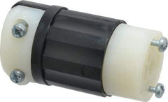 Leviton - 125 VAC, 15 Amp, ML-2R Configuration, Industrial Grade, Self Grounding Connector - 1 Phase, 2 Poles, 0.218 to 0.43 Inch Cord Diameter - Apex Tool & Supply