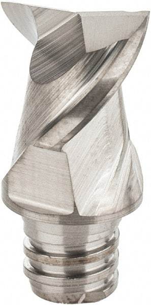 Iscar - MM EA Grade IC08 Carbide End Milling Tip Insert - Uncoated, 2 Flutes, 3/8" Cutting Diam, 0.27" Depth of Cut, 0.51" Extension, 45° Helix - Apex Tool & Supply