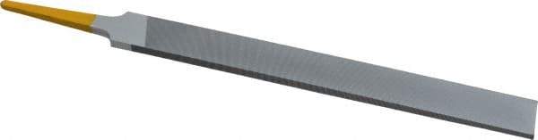 PFERD - 8" Swiss Pattern Hand File - Double Cut, 25/32" Width Diam x 7/32" Thick, With Tang - Apex Tool & Supply