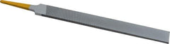 PFERD - 8" Swiss Pattern Hand File - Double Cut, 25/32" Width Diam x 7/32" Thick, With Tang - Apex Tool & Supply