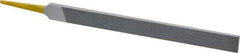 PFERD - 6" Swiss Pattern Regular Pillar File - Double Cut, 1/2" Width Diam x 5/32" Thick, With Tang - Apex Tool & Supply