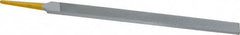 PFERD - 8" Swiss Pattern Regular Pillar File - Double Cut, 9/16" Width Diam x 7/32" Thick, With Tang - Apex Tool & Supply