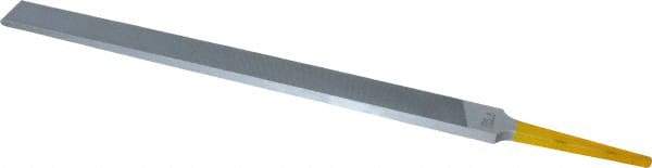 PFERD - 8" Swiss Pattern Regular Pillar File - Double Cut, 9/16" Width Diam x 7/32" Thick, With Tang - Apex Tool & Supply