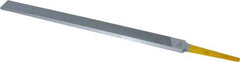 PFERD - 8" Swiss Pattern Regular Pillar File - Double Cut, 9/16" Width Diam x 7/32" Thick, With Tang - Apex Tool & Supply