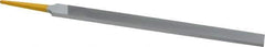 PFERD - 8" Swiss Pattern Regular Pillar File - Double Cut, 9/16" Width Diam x 7/32" Thick, With Tang - Apex Tool & Supply