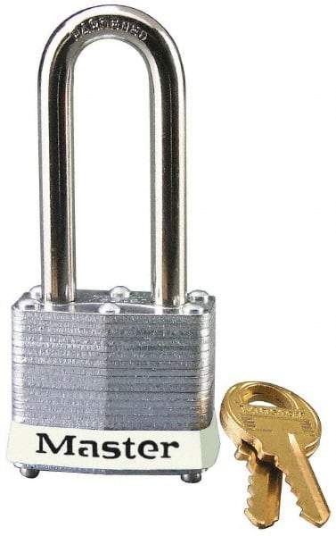 Master Lock - Keyed Alike Retaining Key Conductive Lockout Padlock - 2" Shackle Clearance, 9/32" Shackle Diam, 1-1/4" Body Height x 1-9/16" Body Width, White, 4 Pins - Apex Tool & Supply