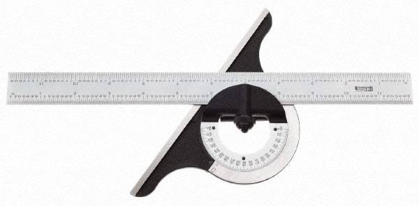 SPI - 12 Inch Long Blade, 180° Max Measurement, Bevel Protractor - Apex Tool & Supply