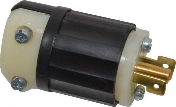 Leviton - 125 VAC, 15 Amp, ML-2P Configuration, Industrial Grade, Self Grounding Plug - 1 Phase, 2 Poles, 0.218 to 0.43 Inch Cord Diameter - Apex Tool & Supply