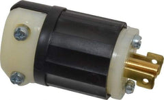 Leviton - 125 VAC, 15 Amp, ML-2P Configuration, Industrial Grade, Self Grounding Plug - 1 Phase, 2 Poles, 0.218 to 0.43 Inch Cord Diameter - Apex Tool & Supply
