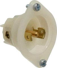 Leviton - 125/250 VAC, 15 Amp, ML-3P NEMA, Ungrounded Inlet - 3 Poles, 3 Wire, Male End, White, Steel - Apex Tool & Supply