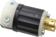 Leviton - 125/250 VAC, 15 Amp, ML-3P Configuration, Industrial Grade, Ungrounded Plug - 1 Phase, 3 Poles, 0.218 to 0.43 Inch Cord Diameter - Apex Tool & Supply