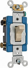 Leviton - 2 Pole, 120 to 277 VAC, 15 Amp, Industrial Grade, Toggle, Wall and Dimmer Light Switch - 1.31 Inch Wide x 4.06 Inch High - Apex Tool & Supply