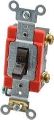 Leviton - 1 Pole, 120 to 277 VAC, 20 Amp, Industrial Grade, Toggle, Wall and Dimmer Light Switch - 1.31 Inch Wide x 4.06 Inch High - Apex Tool & Supply