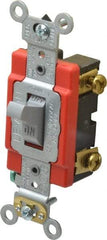 Leviton - 1 Pole, 120 to 277 VAC, 20 Amp, Industrial Grade, Toggle, Wall and Dimmer Light Switch - 1.31 Inch Wide x 4.06 Inch High - Apex Tool & Supply