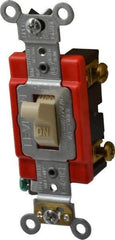 Leviton - 1 Pole, 120 to 277 VAC, 20 Amp, Industrial Grade, Toggle, Wall and Dimmer Light Switch - 1.31 Inch Wide x 4.06 Inch High - Apex Tool & Supply