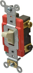 Leviton - 2 Pole, 120 to 277 VAC, 20 Amp, Industrial Grade, Toggle, Wall and Dimmer Light Switch - 1.31 Inch Wide x 4.06 Inch High - Apex Tool & Supply