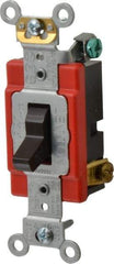 Leviton - 3 Pole, 120 to 277 VAC, 20 Amp, Industrial Grade, Toggle, Wall and Dimmer Light Switch - 1.31 Inch Wide x 4.06 Inch High - Apex Tool & Supply