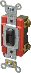 Leviton - 1 Pole, 120 to 277 VAC, 20 Amp, Industrial Grade, Toggle, Wall and Dimmer Light Switch - 1.31 Inch Wide x 4.06 Inch High - Apex Tool & Supply