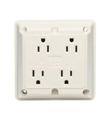 Leviton - 125 VAC, 15 Amp, 5-15R NEMA Configuration, Brown, Specification Grade, Self Grounding Fourplex Receptacle - 1 Phase, 2 Poles, 3 Wire, Flush Mount, Chemical, Corrosion and Impact Resistant - Apex Tool & Supply