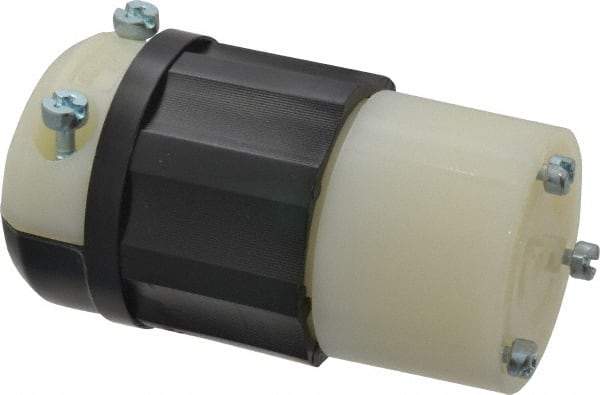 Leviton - 125 VAC, 20 Amp, L5-20R Configuration, Industrial Grade, Self Grounding Connector - 1 Phase, 2 Poles, 0.385 to 0.78 Inch Cord Diameter - Apex Tool & Supply