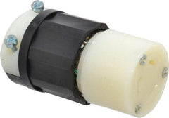 Leviton - 250 VAC, 20 Amp, L6-20R Configuration, Industrial Grade, Self Grounding Connector - 1 Phase, 2 Poles, 0.385 to 0.78 Inch Cord Diameter - Apex Tool & Supply
