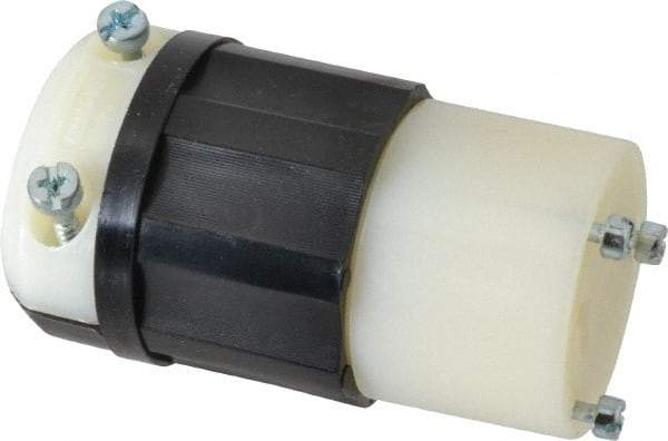 Leviton - 277 VAC, 20 Amp, L7-20R Configuration, Industrial Grade, Self Grounding Connector - 1 Phase, 2 Poles, 0.385 to 0.78 Inch Cord Diameter - Apex Tool & Supply