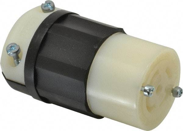 Leviton - 120/208 VAC, 30 Amp, L21-30R Configuration, Industrial Grade, Self Grounding Connector - 3 Phase, 4 Poles, 0.595 to 1.15 Inch Cord Diameter - Apex Tool & Supply
