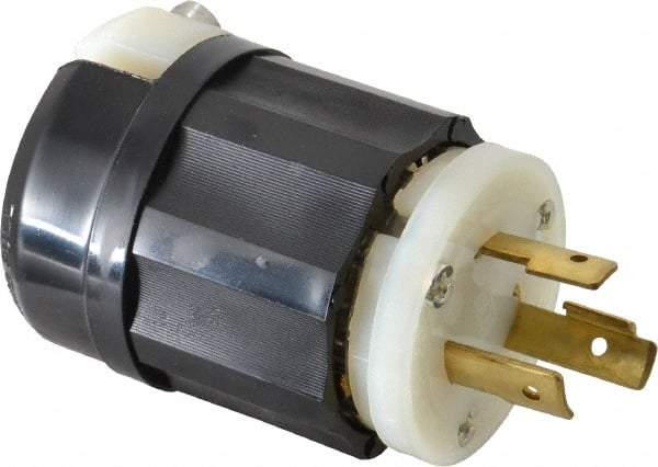 Leviton - 125 VAC, 20 Amp, L5-20P Configuration, Industrial Grade, Self Grounding Connector - 1 Phase, 2 Poles, 0.385 to 0.78 Inch Cord Diameter - Apex Tool & Supply