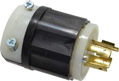 Leviton - 250 VAC, 20 Amp, L15-20P Configuration, Industrial Grade, Self Grounding Plug - 3 Phase, 3 Poles, 0.595 to 0.895 Inch Cord Diameter - Apex Tool & Supply