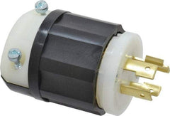 Leviton - 480 VAC, 20 Amp, L16-20P Configuration, Industrial Grade, Self Grounding Plug - 3 Phase, 3 Poles, 0.595 to 0.895 Inch Cord Diameter - Apex Tool & Supply