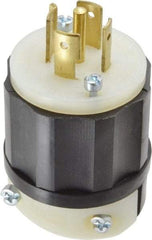 Leviton - 120/208 VAC, 20 Amp, L21-20P Configuration, Industrial Grade, Self Grounding Plug - 3 Phase, 4 Poles, 0.595 to 0.895 Inch Cord Diameter - Apex Tool & Supply