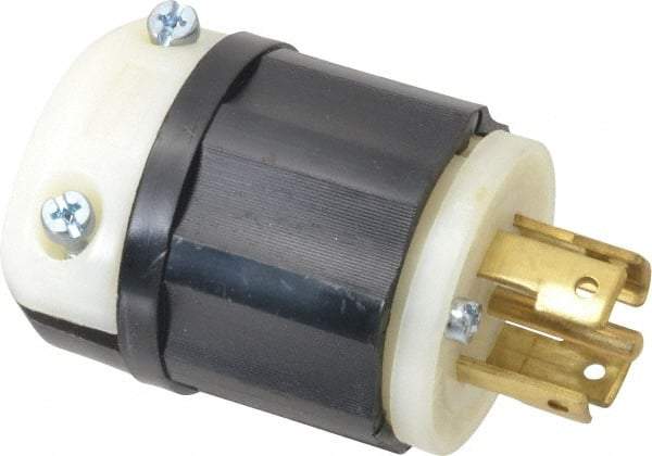 Leviton - 120/208 VAC, 30 Amp, L21-30P Configuration, Industrial Grade, Self Grounding Plug - 3 Phase, 4 Poles, 0.595 to 1.15 Inch Cord Diameter - Apex Tool & Supply