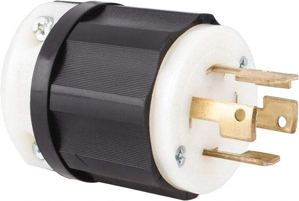 Leviton - 250 VAC, 30 Amp, NonNEMA Configuration, Industrial Grade, Self Grounding Plug - 3 Phase, 3 Poles, 0.595 to 1.15 Inch Cord Diameter - Apex Tool & Supply