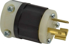 Leviton - 250 VAC, 15 Amp, L6-15P Configuration, Industrial Grade, Self Grounding Plug - 1 Phase, 2 Poles, 0.245 to 0.7 Inch Cord Diameter - Apex Tool & Supply