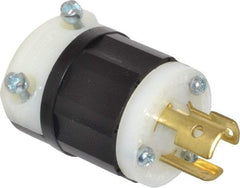 Leviton - 125 VAC, 15 Amp, L5-15P Configuration, Industrial Grade, Self Grounding Plug - 1 Phase, 2 Poles, 0.245 to 0.7 Inch Cord Diameter - Apex Tool & Supply