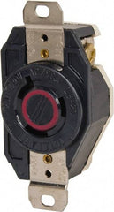 Leviton - 480 VAC, 20 Amp, L8-20R NEMA, Self Grounding Receptacle - 2 Poles, 3 Wire, Female End, Black - Apex Tool & Supply