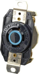 Leviton - 250 VAC, 20 Amp, L15-20R NEMA, Self Grounding Receptacle - 3 Poles, 4 Wire, Female End, Black - Apex Tool & Supply