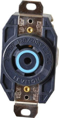 Leviton - 120/208 VAC, 20 Amp, L21-20R NEMA, Self Grounding Receptacle - 4 Poles, 5 Wire, Female End, Black - Apex Tool & Supply