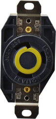 Leviton - 125 VAC, 30 Amp, L5-30R NEMA, Self Grounding Receptacle - 2 Poles, 3 Wire, Female End, Black - Apex Tool & Supply