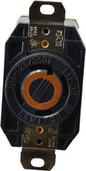 Leviton - 125/250 VAC, 30 Amp, L14-30R NEMA, Self Grounding Receptacle - 3 Poles, 4 Wire, Female End, Black - Apex Tool & Supply