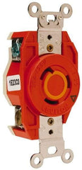 Leviton - 125 VAC, 20 Amp, L5-20R NEMA Configuration, Orange, Industrial Grade, Isolated Ground Single Receptacle - 1 Phase, 2 Poles, 3 Wire, Flush Mount - Apex Tool & Supply