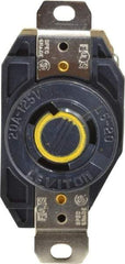 Leviton - 125 VAC, 20 Amp, L5-20R NEMA, Self Grounding Receptacle - 2 Poles, 3 Wire, Female End, Black - Apex Tool & Supply