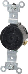 Leviton - 250 VAC, 15 Amp, L6-15R NEMA, Self Grounding Receptacle - 2 Poles, 3 Wire, Female End, Black - Apex Tool & Supply